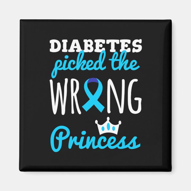 T1d Medvetenhet Princess Girls Diabetic Diabetes A Magnet (Framsidan)