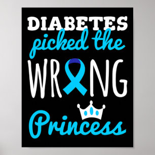 T1d Medvetenhet Princess Girls Diabetic Diabetes A Poster