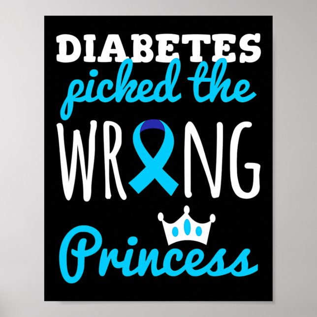 T1d Medvetenhet Princess Girls Diabetic Diabetes A Poster (Framsidan)