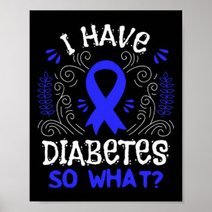 T1d Medvetenhet Ribbon Gift for Juvenile Diabetes Poster