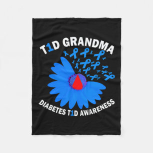 T1d Mormor Diabetes Medvetenhet Typ 1 Botemedel Bl Fleecefilt