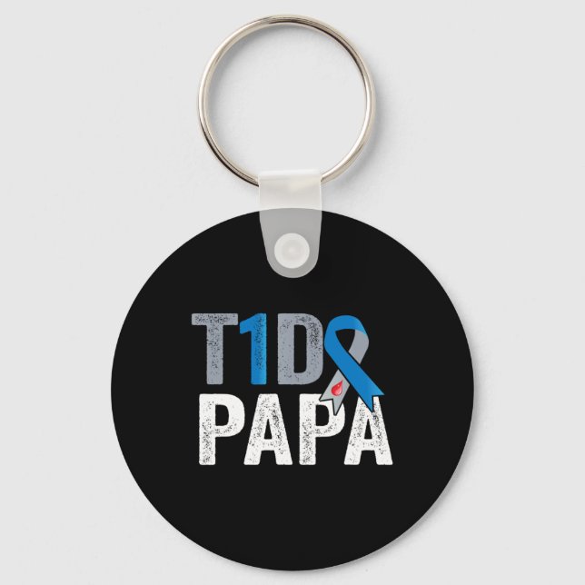 T1d Pappa hans kamp är min kamp mot typ 1-diabetes Nyckelring (Framsida)
