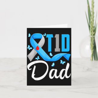 T1d pappa typ 1 diabetes medvetenhet blå grå band kort