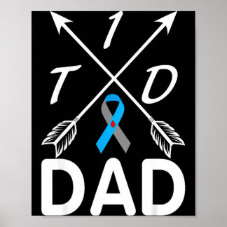 T1d pappa typ 1 diabetes medvetenhet blå grå band poster