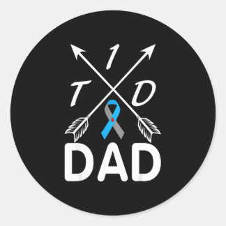 T1d pappa typ 1 diabetes medvetenhet blå grå band runt klistermärke