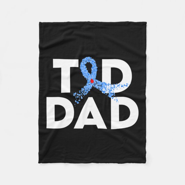 T1d Pappa Typ 1 Medvetenhet om diabetes Insulinfam Fleecefilt (Framsidan)