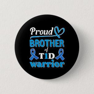 T1d Proud Brother Diabetes Awareness Blue Ribbon Knapp