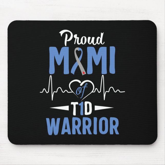 T1D Proud Mimi Diabetes Medvetenhet Typ 1 insulin  Musmatta (Framsidan)