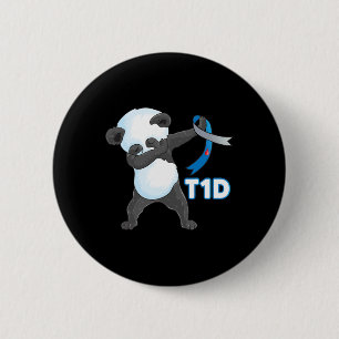 T1d Roligt Cute Dabbing Panda typ 1 Diabetes Aware Knapp