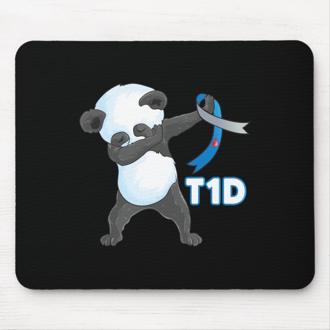 T1D Roligt Cute Dabbing panda typ 1 Diabetes Aware Musmatta (Framsidan)