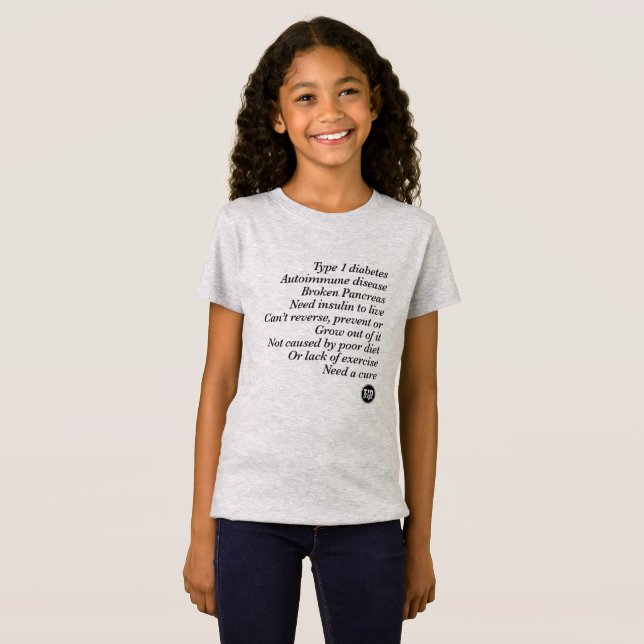 T1d-sanning (flicka) t-shirt (Hel framsida)