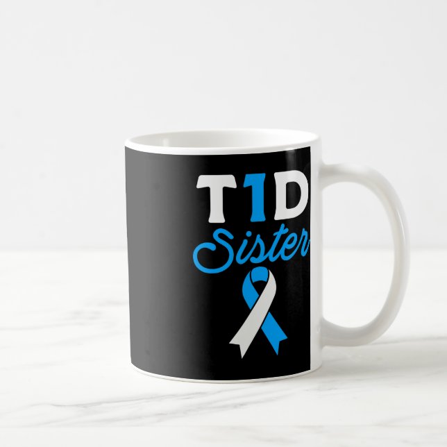 T1D Sjukdomskänsla typ 1 - diabetes - medvetandehö Kaffemugg (Höger)