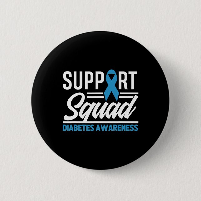 T1D T2D Warrior Support Squad Diabetes Awareness Knapp (Framsida)