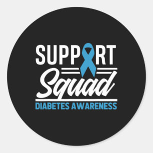 T1d T2d Warrior Support Squad Diabetes Awareness Runt Klistermärke