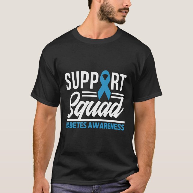 T1d T2d Warrior Support Squad Diabetes Awareness T Shirt (Framsida)
