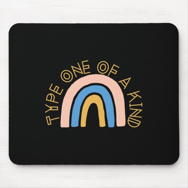 T1D Typ 1 av typ Diabetes Rainbow Awareness Musmatta (Framsidan)