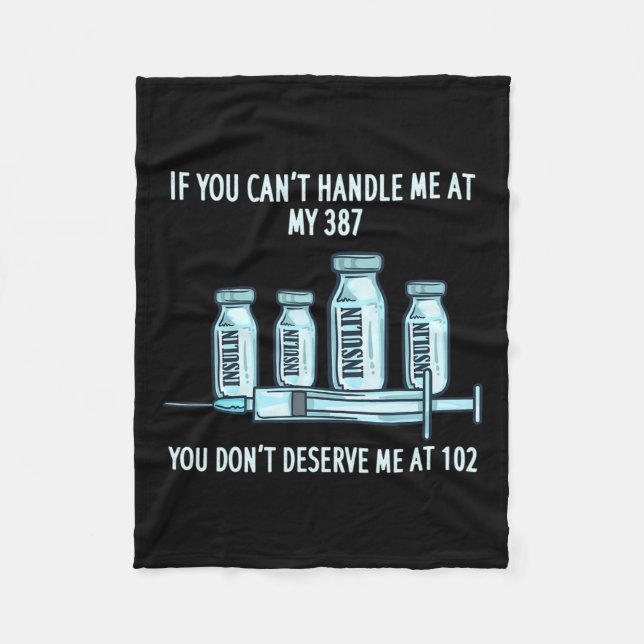 T1d Typ 1- diabetes Insulin Gift med diabetesmedel Fleecefilt (Framsidan)