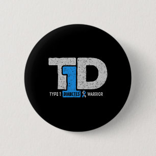 T1d Typ 1 Diabetes Krigare Medvetenhet Diabetiker Knapp