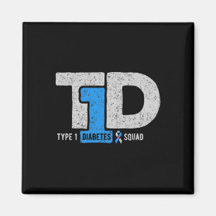 T1d Typ 1 Diabetes Squad Awareness Ribbon Gift Magnet