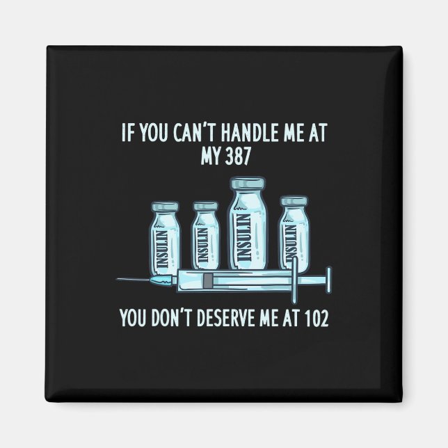 T1D Typ 1 diabetesmedel Insulin Gift med diabetes  Magnet (Framsidan)