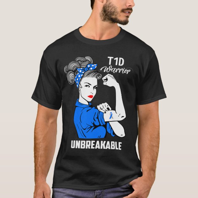 T1d Typ 1 Diabetesmedvetande Typ 1 Diabetesgåva T Shirt (Framsida)