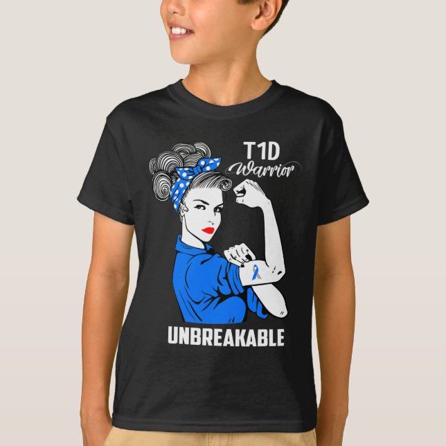 T1d Typ 1 Diabetesmedvetande Typ 1 Diabetesgåva T Shirt (Framsida)