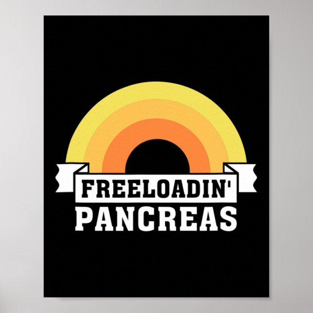 T1d Typ 1 Diabetesmedvetenhet Freeloading Pancreas Poster (Framsidan)