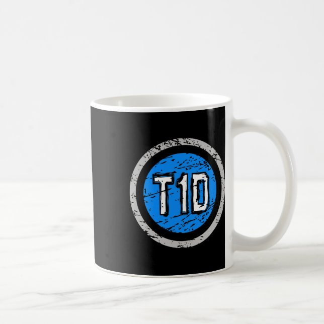 T1d Typ 1 Superhjälte Emblem Diabetes Awareness Kaffemugg (Höger)