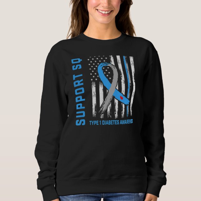T1D Underbara Flagga för barns diabetesmedvetenhet T Shirt (Framsida)
