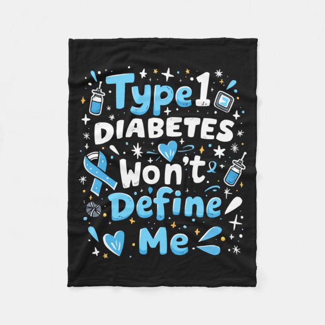 T1d Warrior Insulin Diabetes Typ 1 Diabetes Fleecefilt (Framsidan)