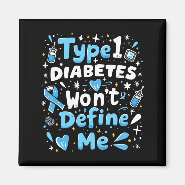 T1d Warrior Insulin Diabetes Typ 1 Diabetes Magnet (Framsidan)