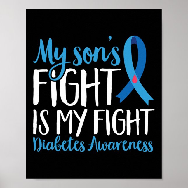 T1d Warrior Min Sons Fight är min kamp mot diabete Poster (Framsidan)