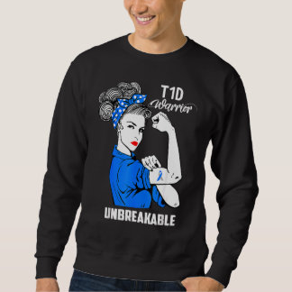 T1d Warrior Obrytable Proud Mamma Diabetes Awaren Lång Ärmad Tröja