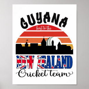 T20 Cricket Guyana värd för Nya Zeelands cricket Poster