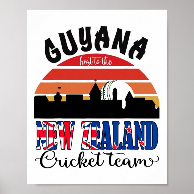 T20 Cricket Guyana värd för Nya Zeelands cricket Poster (Framsidan)