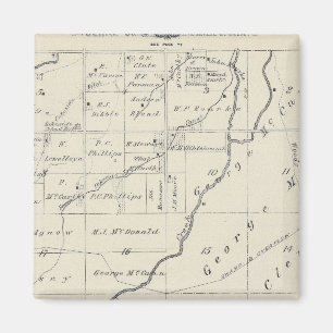 T20S R22E Tulare County Section Karta Magnet