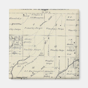 T20S R23E Tulare County Section Karta Magnet