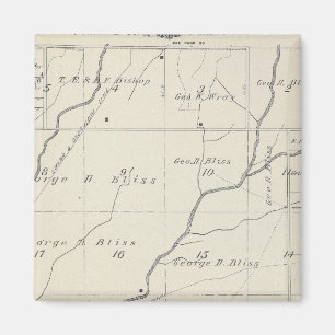 T20S R25E Tulare County Section Karta Magnet