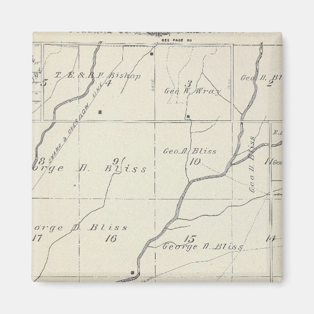 T20S R25E Tulare County Section Karta Magnet (Framsidan)