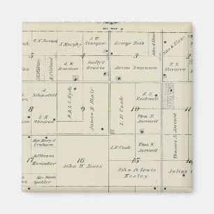 T20S R26E Tulare County Section Karta Magnet