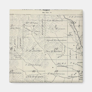 T20S R29E Tulare County Section Karta Magnet