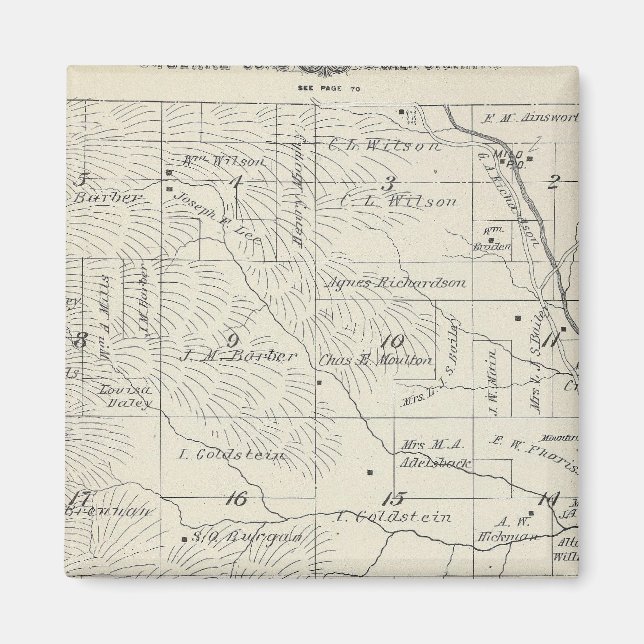 T20S R29E Tulare County Section Karta Magnet (Framsidan)