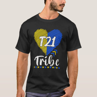 T21 Tribe 21 World Down Syndrome Awareness Day Hea T Shirt