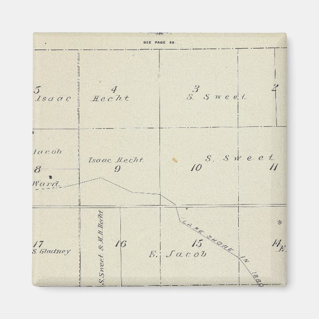 T21S R22E Tulare County Section Karta Magnet (Framsidan)