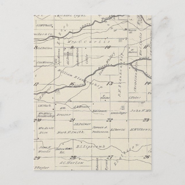 T21S R25E Tulare County Section Karta Vykort (Framsida)