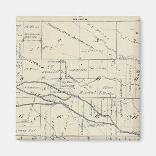 T21S R26E Tulare County Section Karta Magnet