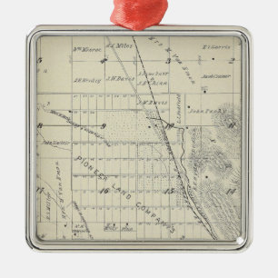 T21S R27E Tulare County Section Karta Julgransprydnad Metall