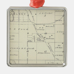 T22S R23E Tulare County Section Karta Julgransprydnad Metall