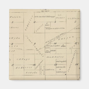 T23S R22E Tulare County Section Karta Magnet
