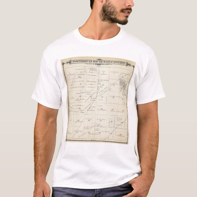 T23S R23E Tulare County delar upp kartan T-shirt (Framsida)